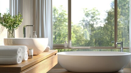 Modern Bathroom Design with Natural Light and Relaxing Atmosphere