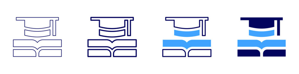 Education innovation icon in 4 different styles. Thin Line, Line, Bold, and Bold Line. Duotone style. Editable stroke