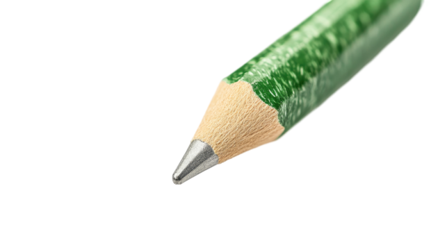Green pencil with transparent PNG background