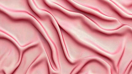 Pink wavy cloth texture with smooth, draped surface, design background