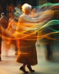 Obraz premium Dynamic motion in urban life captured beautifully.