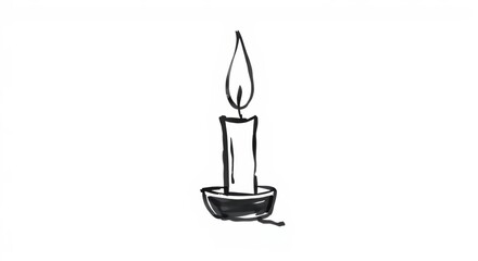 Burning candle in the white background
