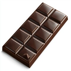Obraz premium Dark Chocolate Bar with Smooth Surface and Clean Lines on White Background