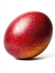 Fototapeta premium Ripe red mango, studio shot, white background, healthy fruit, food photography