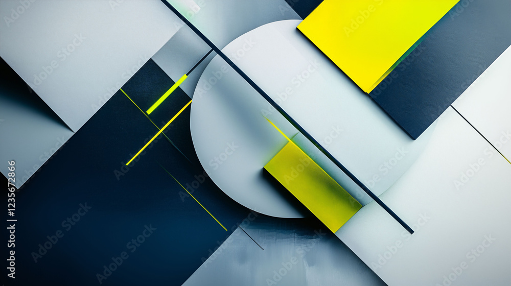 Poster modern abstract composition featuring geometric shapes and contrasting colors in an artistic arrange