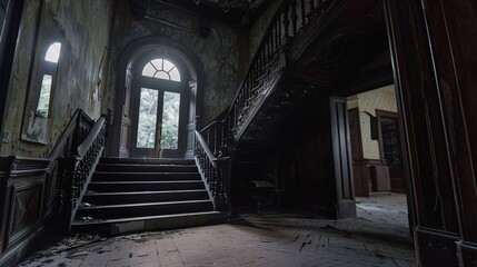 Eerie shadows moving through an old mansion