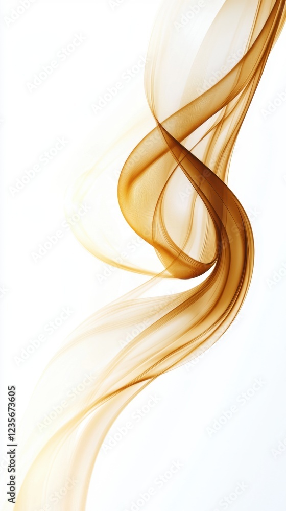 Poster elegant and smooth abstract flowing line design in soft brown tones