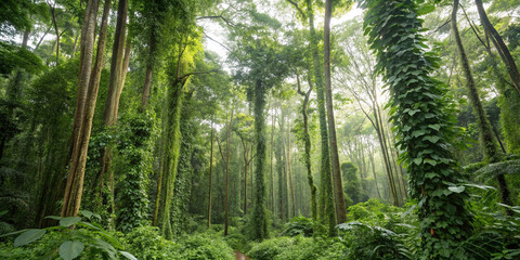 Naklejka premium bamboo forest in the jungle