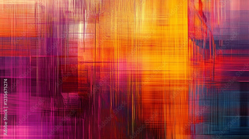 Poster abstract textured background with vibrant color gradients and line patterns