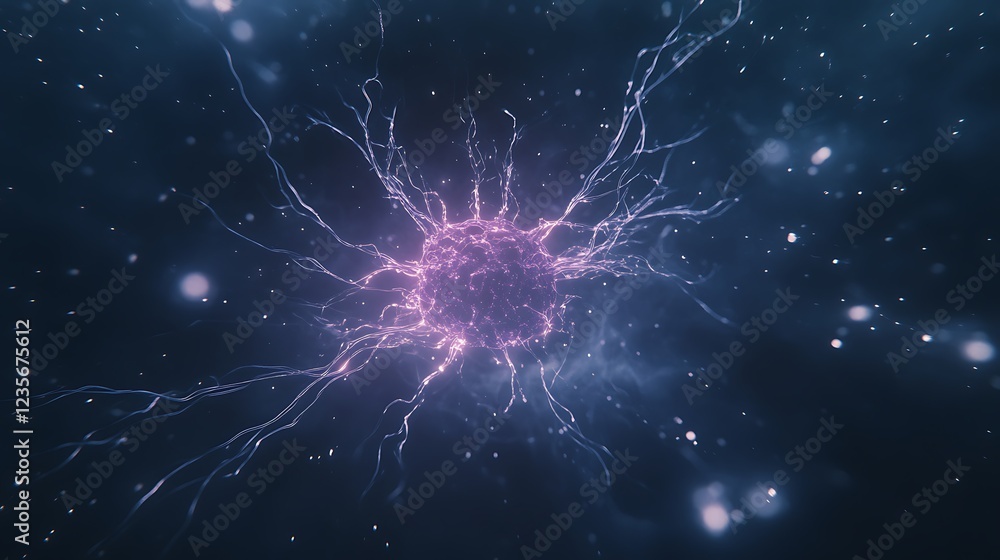 Poster Abstract visualization of a cosmic explosion with vibrant colors and intricate patterns.