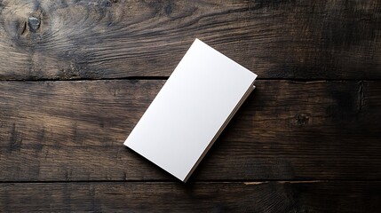 minimalist blank white business cards on rustic wooden background