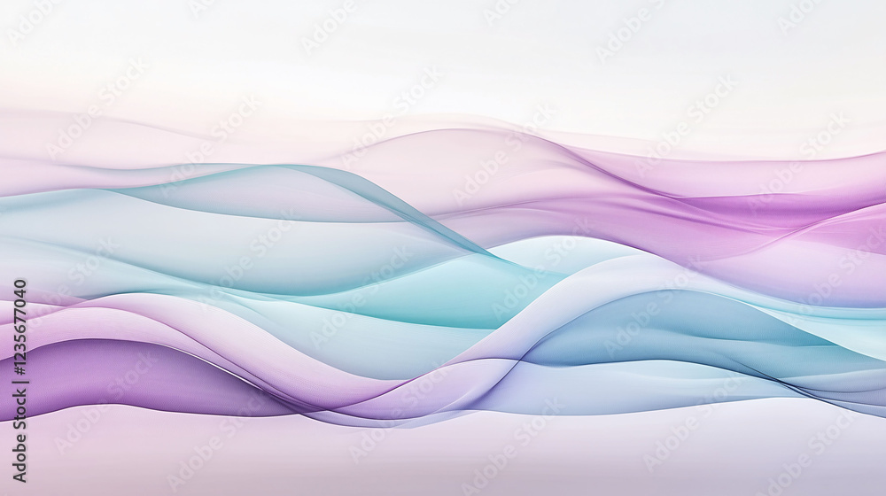 Poster serene abstract backdrop featuring gentle waves of pastel colors for a calming atmosphere. generativ