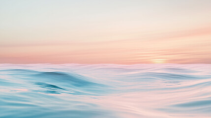 Obraz premium Serene Abstract Backdrop Featuring Gentle Waves in Pastel Colors During Sunset. Generative AI