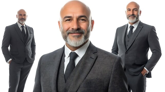 Professional businessman in multiple poses with confident expressions - Powered by Adobe