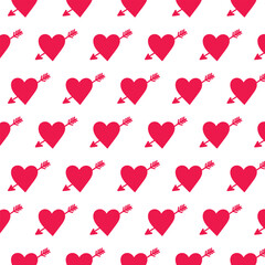 Vector Hand Drawn Heart Pattern Background
