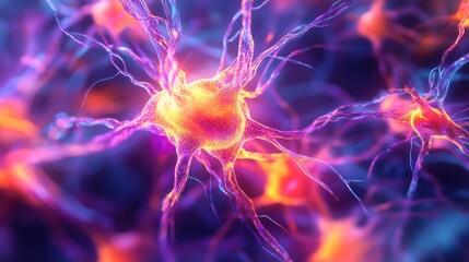 Abstract glowing neural network with vibrant interconnected nodes, representing machine learning and AI systems