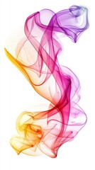 Fototapeta premium Colorful Smoke Swirls on White Background for Creative Designs