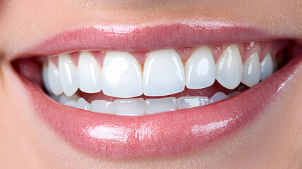 Close-up of a woman's bright, healthy smile