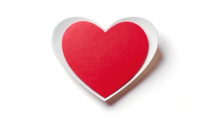 Fototapeta premium Heart-shaped sticker isolated on white background, design accent