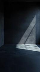 Soft Light and Shadows in a Minimalist Dark Room