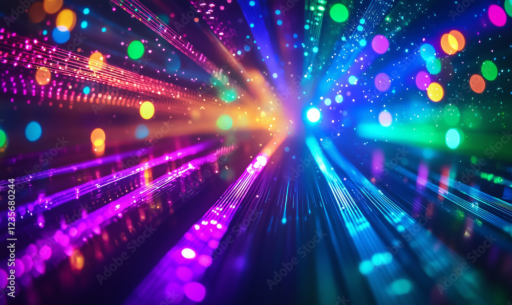 Aufkleber colorful lights create a vibrant, dynamic pattern radiating outward in a mesmerizing display.