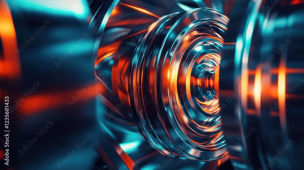 Aufkleber abstract colorful metallic background with circular shapes and lights