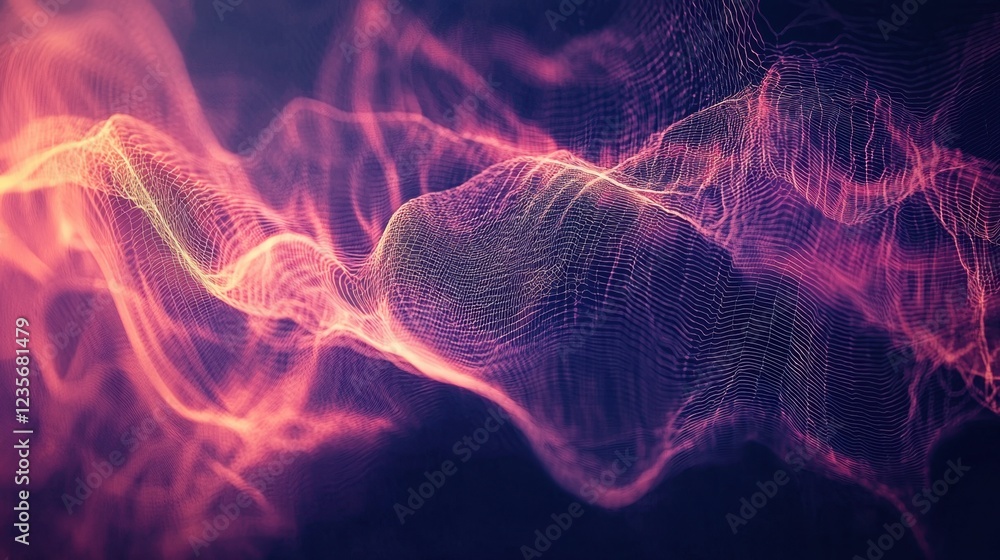 Poster abstract colorful wave patterns in motion with light effects