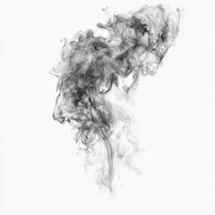 Abstract Smoke Art in Monochrome Design with Fluid Shapes and Unique Patterns for Creative Projects