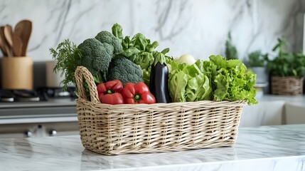 Clean minimalist kitchen with white marble countertops, modern appliances, and sleek design, perfect for home and interior themes