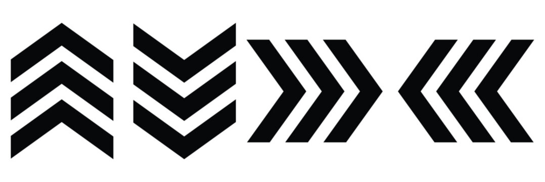 Swipe screen icon. Arrow swipe, social media scroll, scroll arrow, slide. Arrow direction up, down right left symbol, Vector illustration