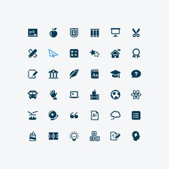 Mono icons set education