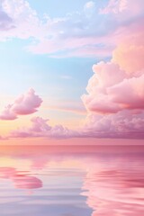 Serene Pink Sky Over Calm Water at Sunset