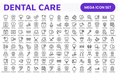 Dental Icon Set. A comprehensive collection of vibrant and professional icons for dental practices, perfect for patient communication to promote oral health awareness.