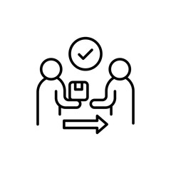 Courier delivery outline icons, minimalist vector illustration ,simple transparent graphic element .Isolated on white background