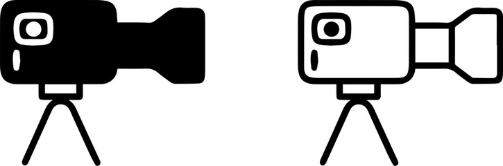 camera capture photo  icon sign line art vector silhouette set