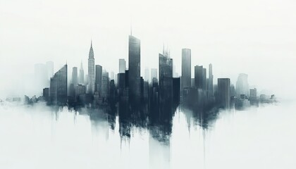 Fototapeta premium Abstract Cityscape Skyline Modern Architecture Design