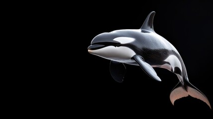 Obraz premium Orca leaping, ocean background, wildlife image, nature documentary