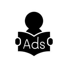 Advertising icon in glyph style