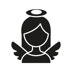Angel icon in glyph style