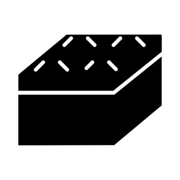 recommend clip art: Chocolate brownie icon in glyph style