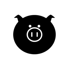 Pig icon in glyph style