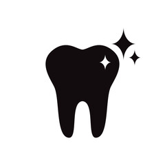 Shiny tooth icon for dental care and oral hygiene visuals