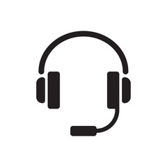 Customer care icon with headphones and mic for support and service use