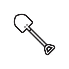 Shovel icon for digging and construction tool use