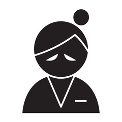 Sad icon in glyph style