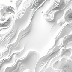 Fototapeta premium Abstract White Wave Background Design Minimalist 3D Art