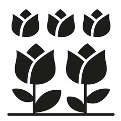 Tulip garden icon in glyph style