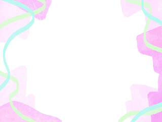 和紙をベースにした未来風でにぎやかな手書き背景フレームイラスト