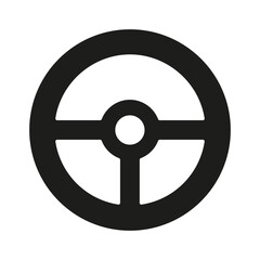 Steering wheel icon in glyph style