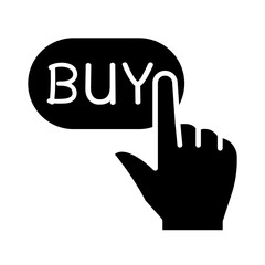 Shopping online icon in glyph style